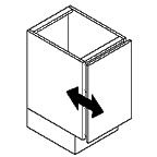 Cabinet door in / out adjustment