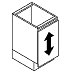 Up and down cabinet door adjustment